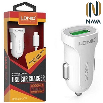 شارژر فندکی +کابل اندروید ldnio dl c17