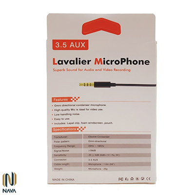 میکروفون یقه ای lavalier 3.5 aux gl 119